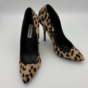 Steve Madden Tan/Black/Brown Leopard Print Pointed Toe Stiletto 4 inch Heel
